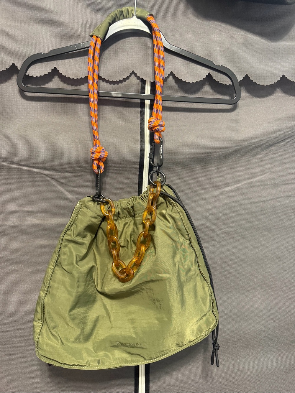 Army green Rotunda Sant bucket/ hobo bag